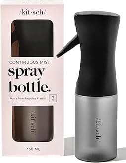 Spray Bottle for Hair - Continuous Water Mister with Ultra Fine Mist for Hairstyling, Barbers, Salons, Cleaning, Plants, Versatile Spray Bottles - Made from Recycled Plastic - Black, 5 oz