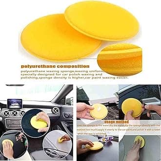 ZESI Microfiber Reusable Round Polishing Pad, 3 Pieces Set, Multipurpose. Ultra-Soft Applicator Pads with Finger Band Perfect Cleaning for car, Bike, Window, and More (Pack of 3, Size - 4.5 Inch)