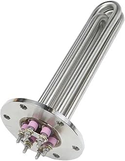 115mm Round Flange SUS304 Immersion Heating Element 220V/380V 12mm Water Boiler Heater 3KW/6KW/9KW/12KW (Color : 12KW L500MM, Size : 220V 380V Star)