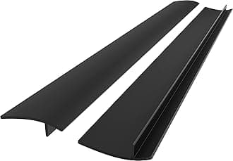 Linda'S Essentials Silicone Stove Gap Covers (2 Pack), Heat Resistant Oven Filler Seals Gaps Between Stovetop And Counter, Easy To Clean Guard (30 Inches, Black)