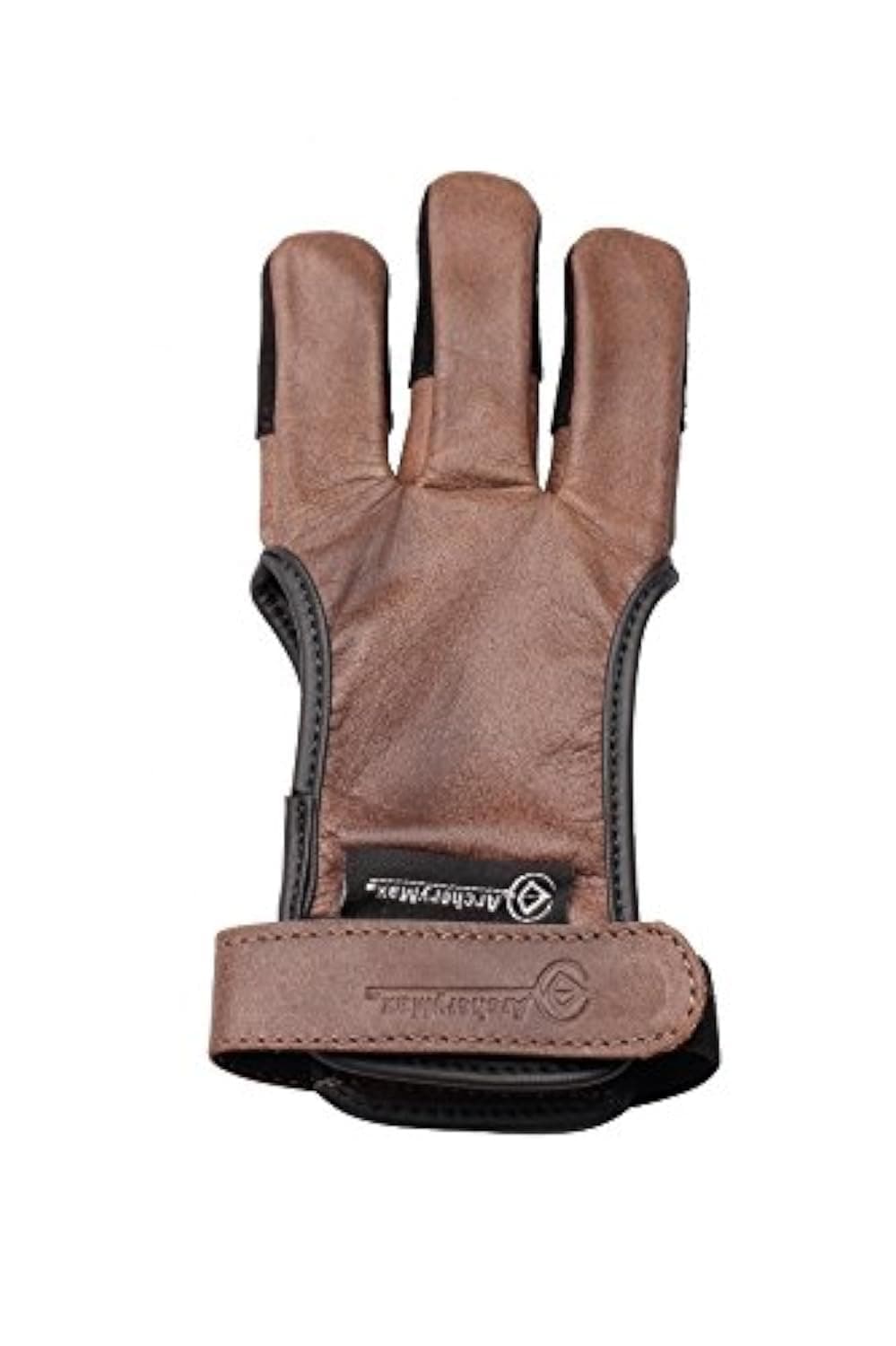 Handmade Brown Leather Three Finger Archery Gloves