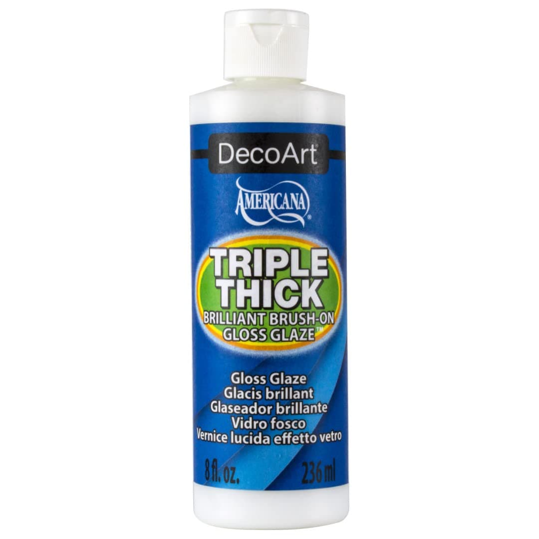DecoArt Triple Thick Gloss Glaz, 8 fl oz Bottle,White Blue