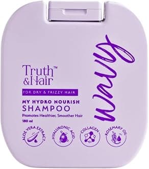 Hydro Nourish Shampoo for Wavy Hair (180ml) | Enriched with Aloe Vera, Collagen, Rosemary Oil & Hyaluronic Acid | Strengthens & moistursies hair | SLS & Paraben free | Dermat Approved