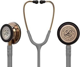 MDLS LIFE STRONG Classico lll Rose Gold Finished Dual Side Stainless Steel Stethoscope for Doctors/Nurse Acoustic Stethoscope (Grey)