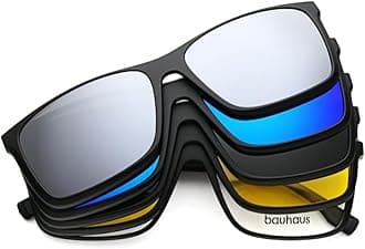 Magnetic Clip on Sunglasses for Men & Women Polarized UV Protection Retro Square Eyeglasses Fit Over Night Driving