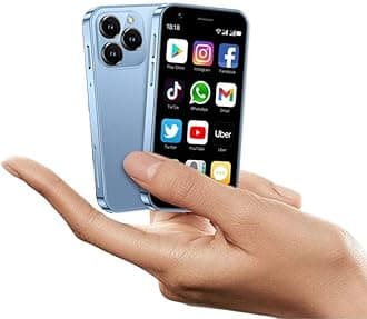 XS16 3.0 inch Mini Smartphone 4G LTE Android 10 Quad Core 2000mAh Type-C Dual SIM Small Mobile Phone (Blue, 3GB RAM 64GB ROM)