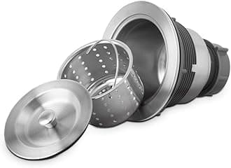 Serene Valley 3-1/2-inch Kitchen Sink Strainer Assembly, 304 Premium Stainless Steel Construction with Removable Deep Waste Basket and Sealing Lid