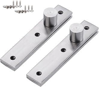 360 Degree Door Pivot Hinge, 2Pcs Stainless Steel Rotation Hidden Door Centre Shaft Pivot Hinges, Heavy Duty Concealed Rotating Door Hinge with Fixing Screws (75 x 17 mm) - Central Spindle