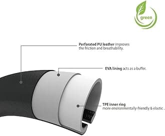 Elantrip Leather Steering Wheel Cover 15 1/2 to 16 inch Universal Large Grip Breathable for Car Truck SUV Jeep Anti Slip Black and Red