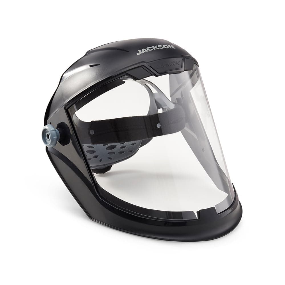 Black 14200 Maxview Premium Full Face shield/Face Guard clear tint, visor face protection and ratcheting headgear