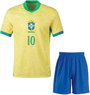 Brazill Jersey 2024 Naimaar 10 with Shorts (Boys,Men,Kids)