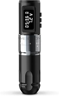 Ambition MARS-U Wireless Tattoo Machine with Adjustable Stroke - Rotary Tattoo Gun Cartridge Pen 1800mAh Power with Coreless Motor Digital LED Display for Professional Tattoo Artist