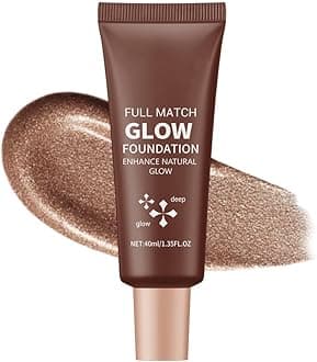 Full Match Glow Foundation, Enhance Foundation Natural Glow, Professional Coverage for a Flawless Look (Deep, Large)