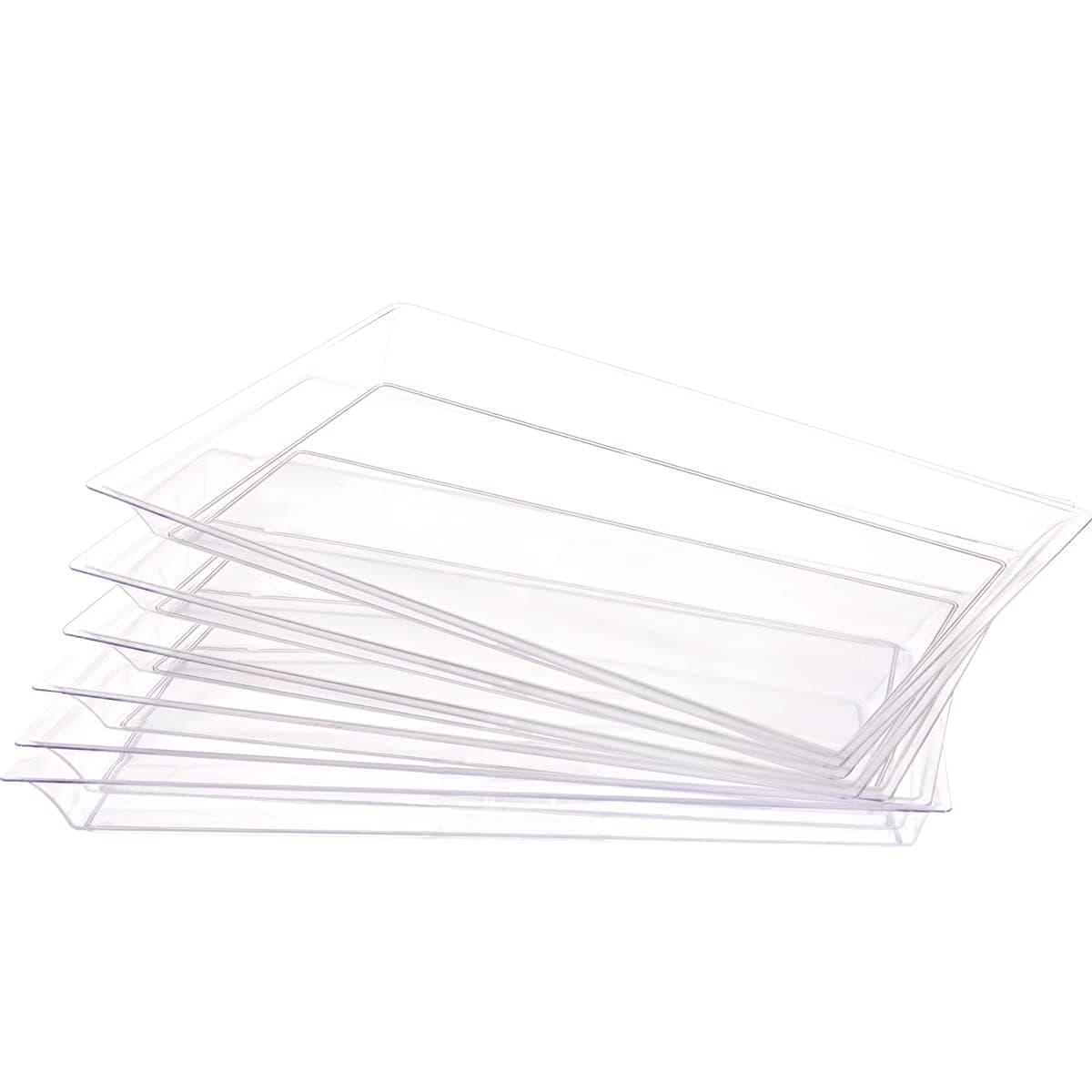 SUT 12 Pack Clear Plastic Serving Trays, Serving Platters Disposable Food Trays