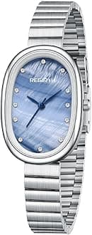 Elegant Watches for Women Oval Ultra-Thin Dial Easy Reader Watch Fashion Women Stainless Steel Band Wristwatch