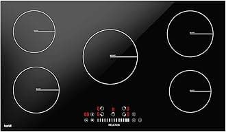 Baridi 90cm Built-In Induction Hob with 5 Cooking Zones, 9300W, Boost Function, 9 Power Levels, Slider Touch Control, Hardwired - DH180