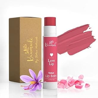Handmade & Natural Lip Balm for Women & Men with Rose Damascena & Saffron Essential Oil (Love Lip)