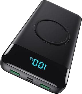 Wireless Portable Charger 30800mAh,15W Wireless Charging 25W PD QC4.0 Fast Charging USB-C Power Bank, 4 Output Travel Essential External Battery Pack Compatible with iPhone 17/16/15/14,Galaxy,Android