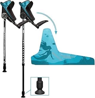 Ergonomic Custom Forearm Crutches for Adults, Multiple Colors, Adjustable Forearm Rotates 15-90 Degrees - Heights 4'4" to 6'4" - 265 lbs Non Weight Bearing