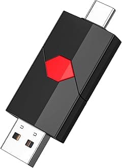Aiibe 64GB USB C Flash Drive Type C + USB A Dual Flash Drive 64GB USB Drive Push-Pull USB C Memory Stick Portable USB C Thumb Drive for iPhone 15 Smartphone Tablet Computer, Red