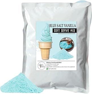 Soft Serve Ice Cream Powder – 1kg Pack, Makes 3.5kg of Ice Cream – Smooth, Creamy & Easy to Make (Blue Salt Vanilla)