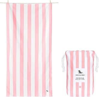 Dock & Bay Beach Towel - Quick Dry, Sand Free - Compact, Lightweight - 100% Recycled - Includes Bag - Cabana - Light Pink - Large (160x90cm, 63x35)