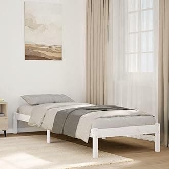 vidaXL Extra Long Bed Frame - White Pine Wood Single Beds - 100x220 cm