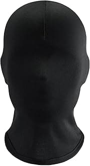 Black Full Face Mask Halloween Mask Faceless Skin Zentai Hood Masks Full Head Cover Spandex Masks Morph Face Cover for Unisex Adult Men Women Halloween Dress Up Party Costume Cosplay