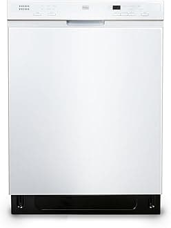 BLACK+DECKER 24" Built-In Dishwasher, 12-Place Setting Capacity with Stainless Steel Tub, Dish Washer with 6 Wash Programs, Low Noise, ENERGY STAR Certified, BDW200MW, White