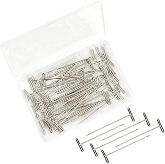 50 Pcs Straight T Pins for Blocking Knitting Sewing Modelling Wig Making and Crafts (2 Inch)