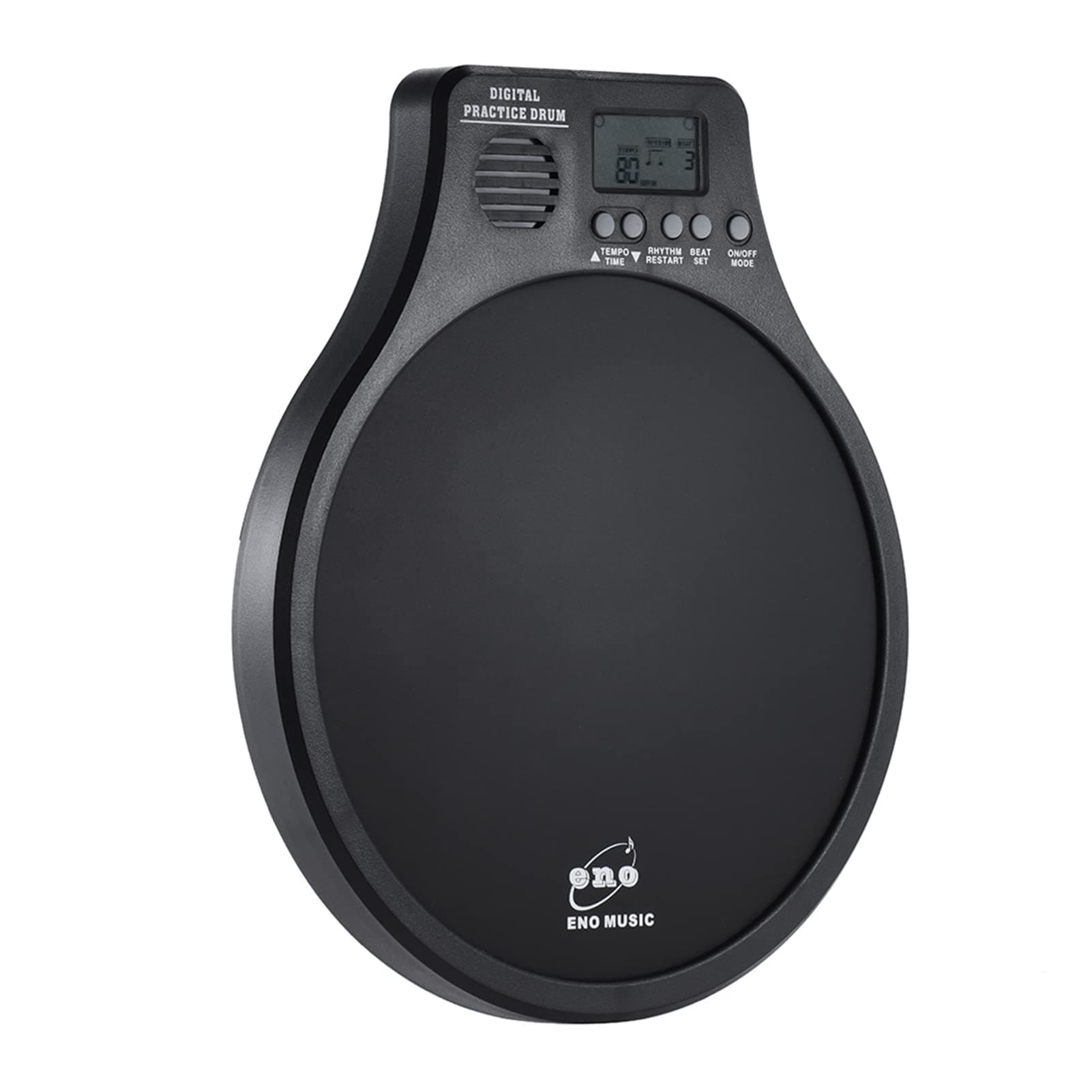 Drum Practice Pad, DEM-40 Multifunction 3 in 1 Portable Electric Digital Practice Drum Pad with Metronome/Counting/Speed Detection Mode Black