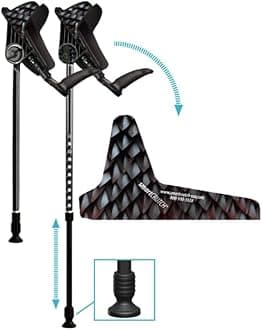 smartCRUTCH Ergonomic Custom Forearm Crutches for Adults, Multiple Colors, Adjustable Forearm Rotates 15-90 Degrees - Heights 4'4" to 6'4" - 265 lbs Non Weight Bearing