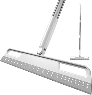 Multifunction Magic Broom, Extended Indoor Broom Detachable,3-in-1 Sweeper Removing Dust Liquid Hair, Adjustable Floor Squeegee, Pet Hair Remover Magic Broom as seen on tv（Gray） ﻿