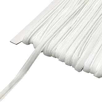 Chenkou Craft White 25 Yards 1/4" Velvet Ribbon Lots Bulk (White, 1/4"(6mm))