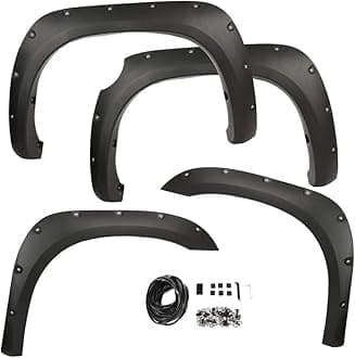 G-PLUS Fender Flares Compatible with Toyota Tundra 2007-2013 Wheel Fender Flares Pocket Riveted Style Textured, 4pcs Wheel Cover Protector
