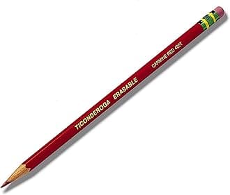 Ticonderoga® Erasable Checking Pencils, Presharpened, Carmine Red, Pack Of 12