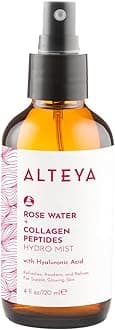 Alteya Organics Rose Water Face Toner with Collagen Peptides and Hyaluronic Acid - 4 Fl Oz/ 120mL