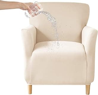 CRFATOP Stretch Mid Century Modern Armchair Slipcover 1-Piece Solid Accent Chair Covers with Arms Soft Waterproof Chair Slipcovers for Living Room Furniture Protector Office Reception Reading,21