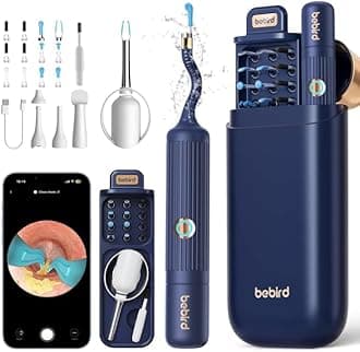 Bebird Ear Wax Removal Kit, Ear Cleaner with Flexible Scope FHD Camera, Ear Camera with Tweezers, Ear Cleaning Kit for Ear/Nose/Throat Examination, Otoscope with Vari Replacement Tips for Adults&Kids