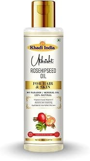 - Khadi Rosehip Oil For Skin & Hair 100ml | Pure & Natural Oil for Hair Growth & Nourishing Skincare | Non Sticky, Paraben & Mineral Oil Free | For All Hair Types | Daily Use for Men & Women
