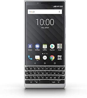 BlackBerry KEY2 Silver Unlocked Single Sim BBF100-2 Single Sim Android Smartphone (AT&T/T-Mobile) 4G LTE, (Silver 64GB - US Warranty) (Renewed)