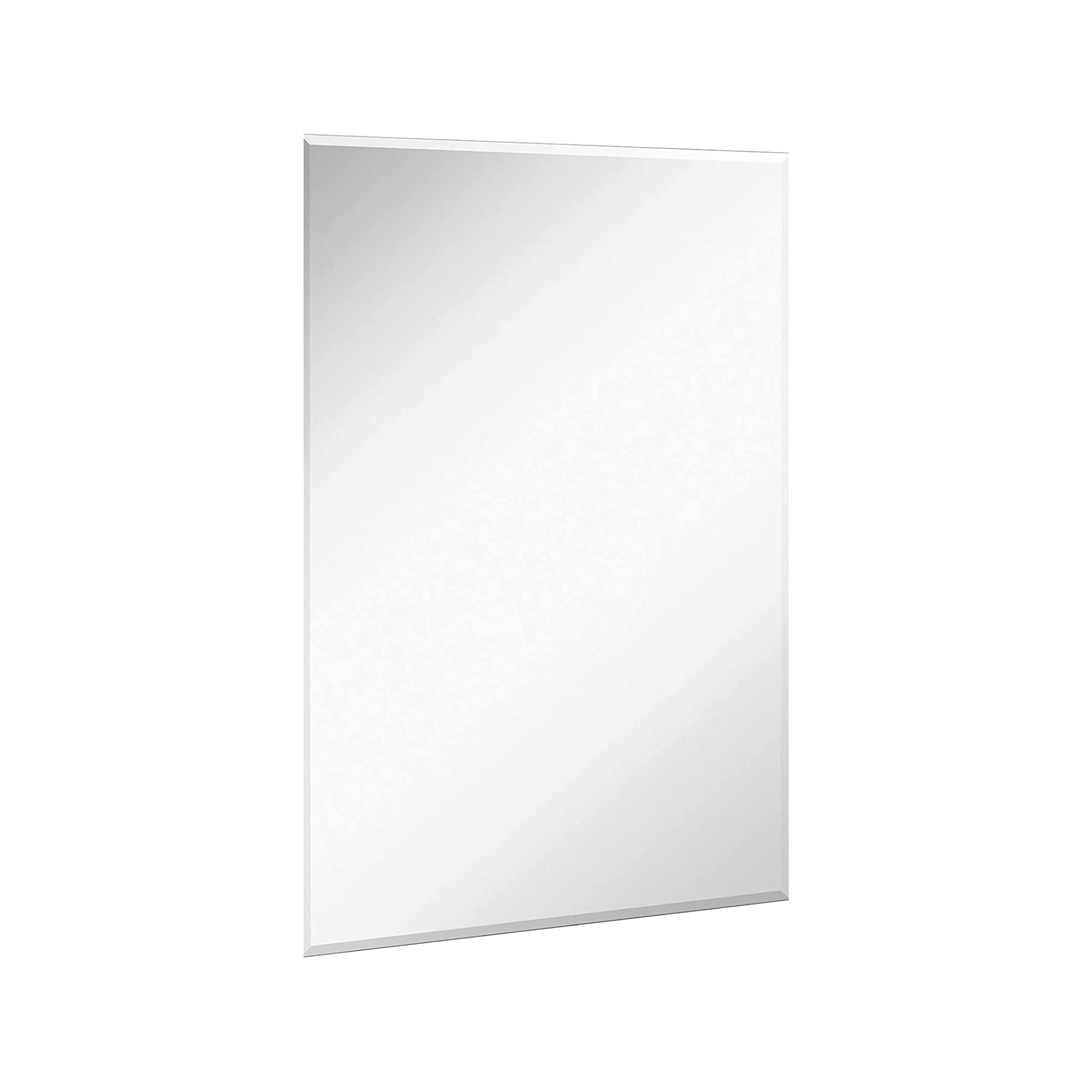 Hamilton Hills 30x40 inch Frameless Rectangular Mirror | Large Polished Glass Core Back, Lightweight Vanity Mirror | Beveled Bathroom Mirrors for Wall | Hanging Horizontally or Vertically Gym Mirror