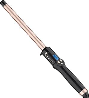 3/4 Inch Curling Wand for Long Hair,Long Barrel Curling Iron Wand for Beach Waves,Dual Voltage Hair Curling Iron Ceramic Thin Barrel