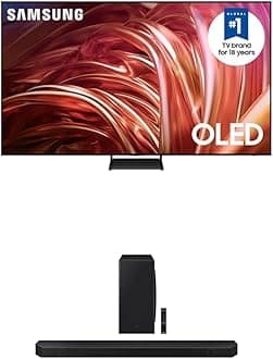 SAMSUNG 55-Inch Class OLED 4K S85D Series HDR Smart TV w/Dolby Atmos (QN55S85D, 2024 Model) Q800D 5.1.2ch Soundbar w/Wireless Dolby Atmos Audio, Q-Symphony, SpaceFit Sound Pro