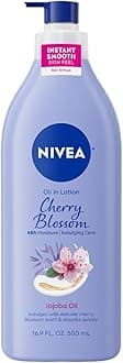 NIVEA Oil Infused Body Lotion Cherry Blossom and Jojoba Oil, 16.9 Fluid Ounce, blue, 16.9 Fl Oz (Pack of 1)