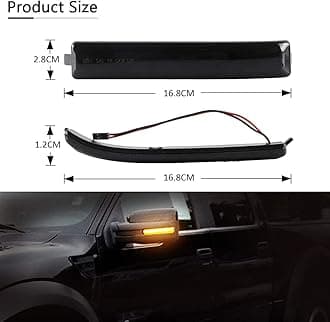 D-Lumina Sequential LED Side Mirror Reflector Turn Signal Lights Smoked Lens Compatible with 2009-2014 Fo-rd F150, Side Marker Blinker Light Replace Factory Amber Reflectors