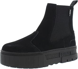 PUMAWomens Mayze Round Toe Chelsea Boots Ankle Low Heel 1-2" - Black