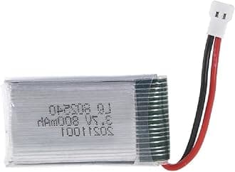 3.7V 800mAh Lipo Battery 802540 Lithium-ion Battery for SYMA X5C X5C-1 X5 X5SC X5SW M68 K60 HQ-905 CX30 RC Quadcopters High Capacity Rechargeable Helicopter Vehicle 802540 Li-Po Batteries Upgraded RC