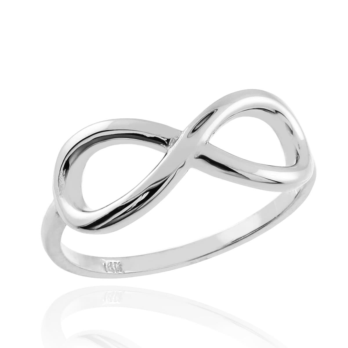 Polished 10k White Gold Infinity Ring