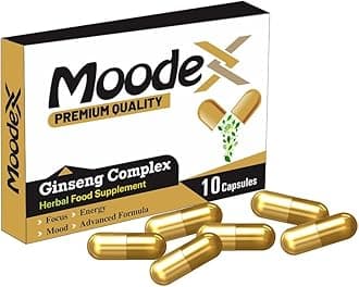 MoodeX Gold-New Stronger for Longer Formula for Men - Ultra Strong Performance Enhancing Pills, Stamina Endurance Booster Gold Supplement Pills for Men - 10 Ginseng Capsules 700MG